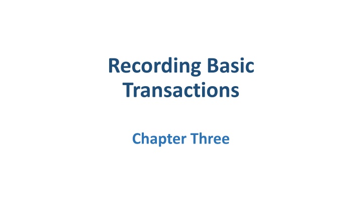 recording basic transactions