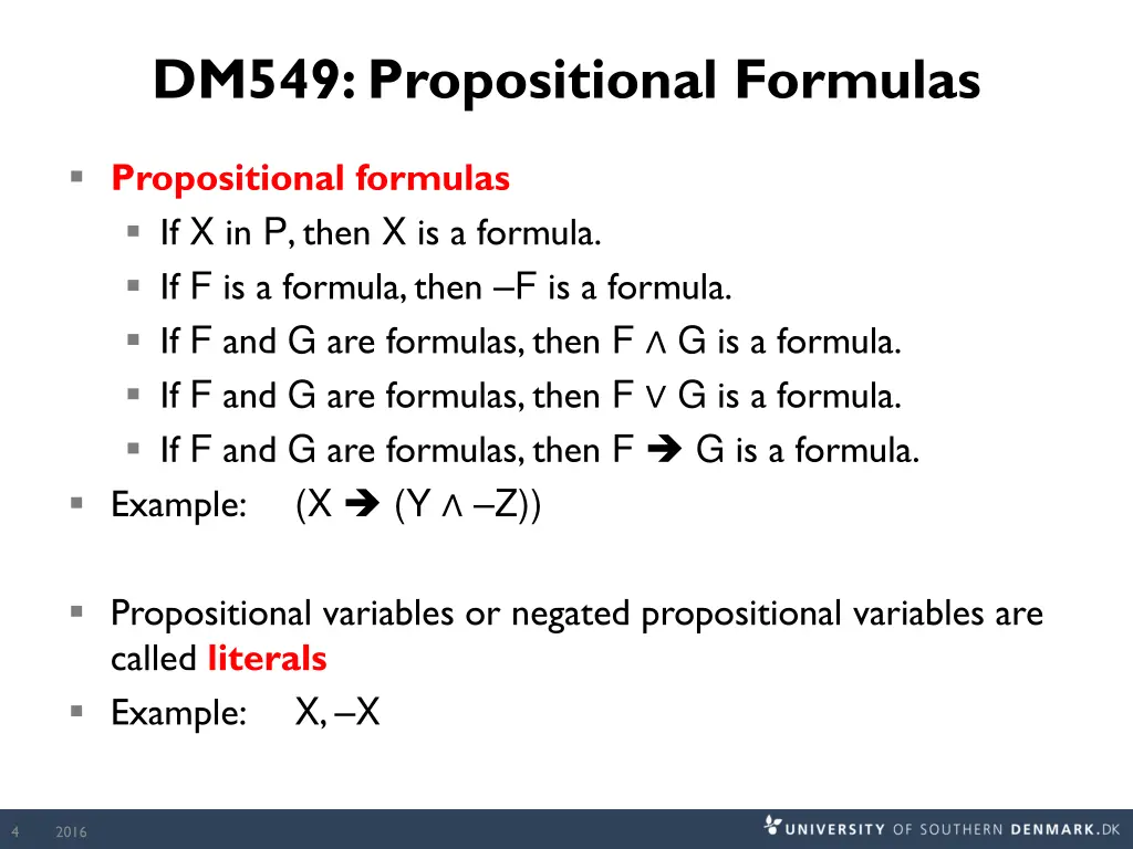 dm549 propositional formulas