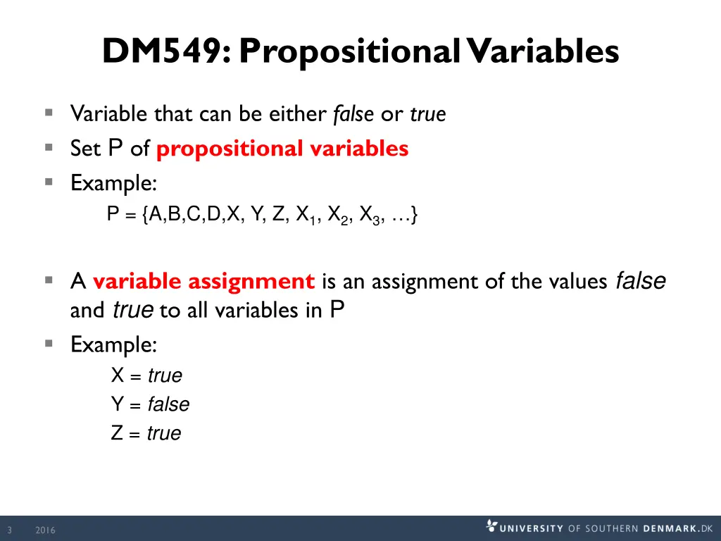 dm549 propositional variables