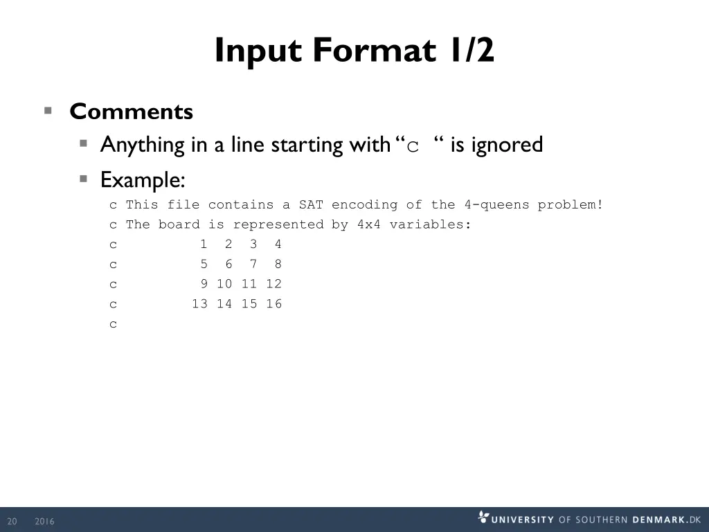 input format 1 2