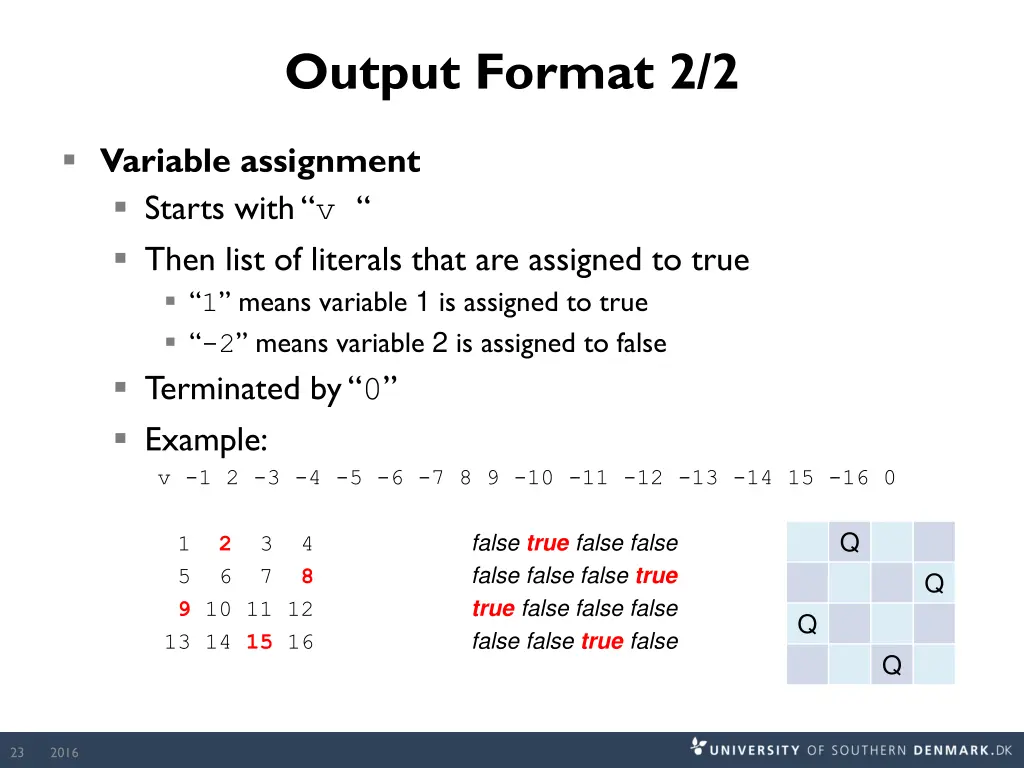 output format 2 2