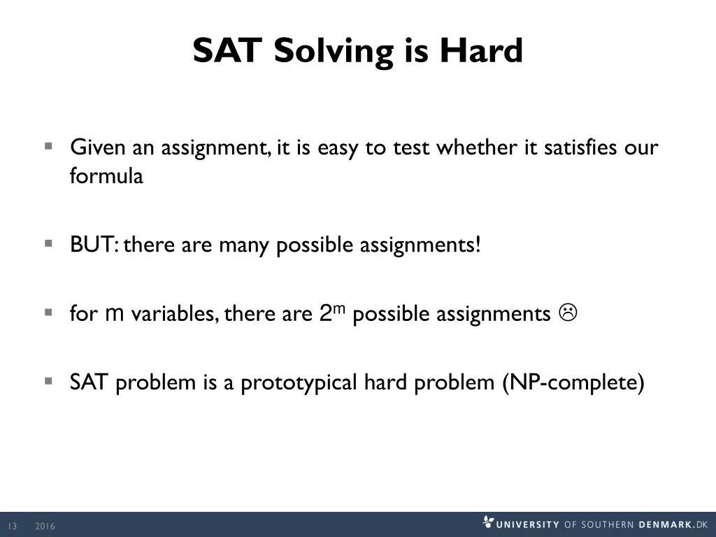 sat solving is hard