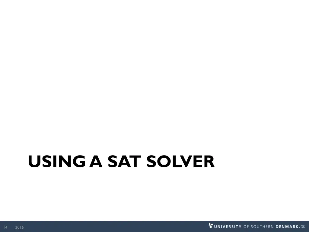 using a sat solver