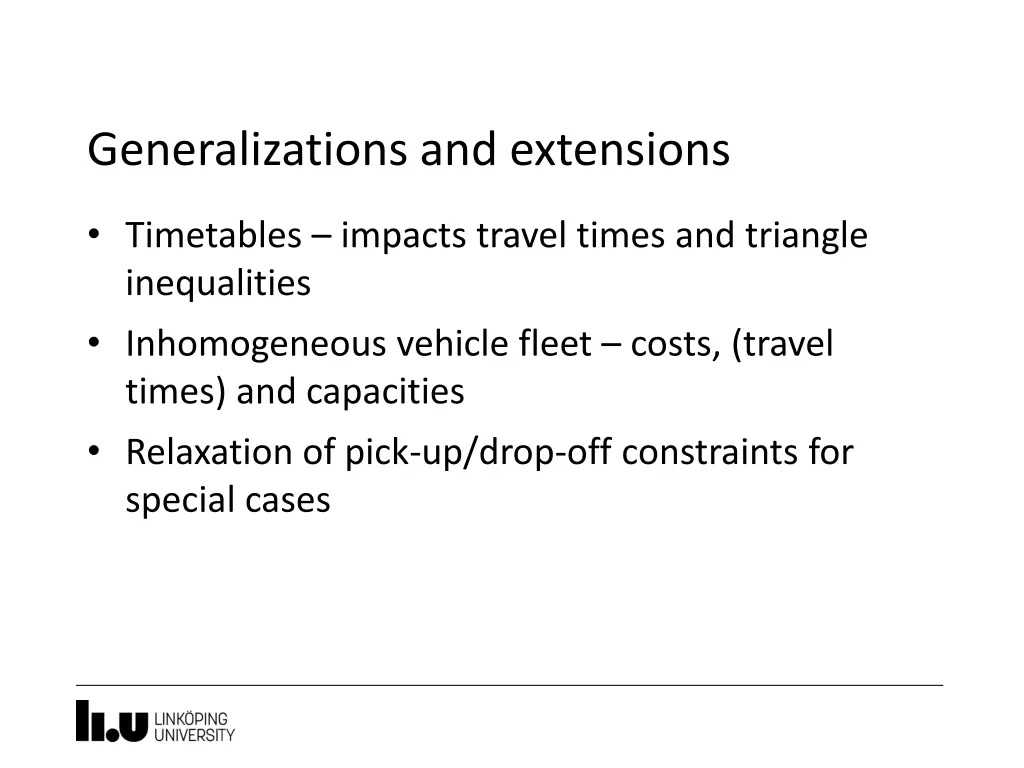 generalizations and extensions