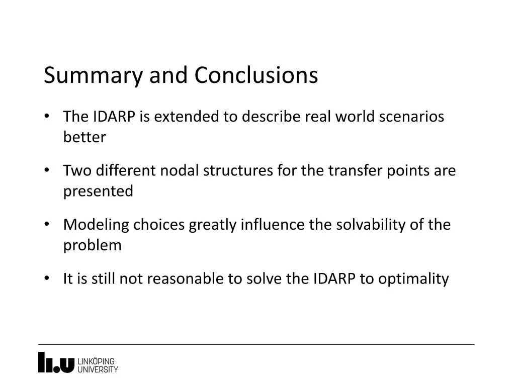 summary and conclusions