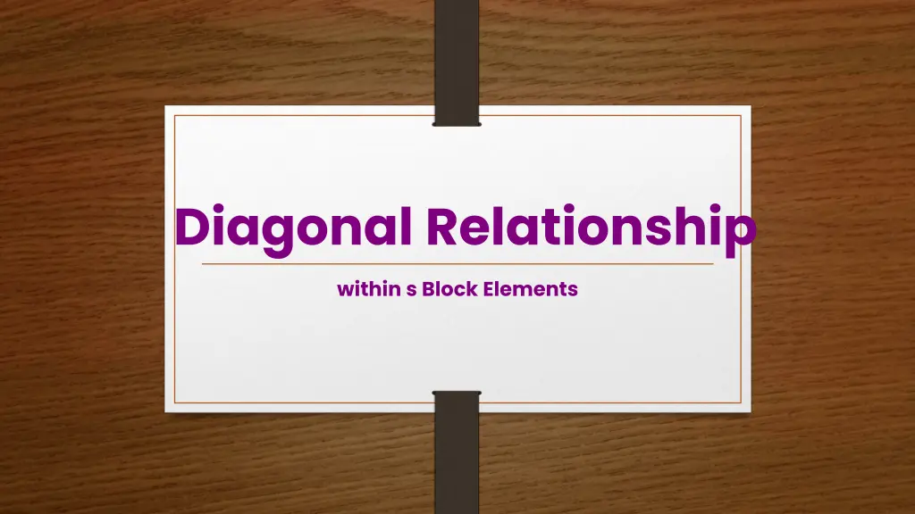 diagonal relationship