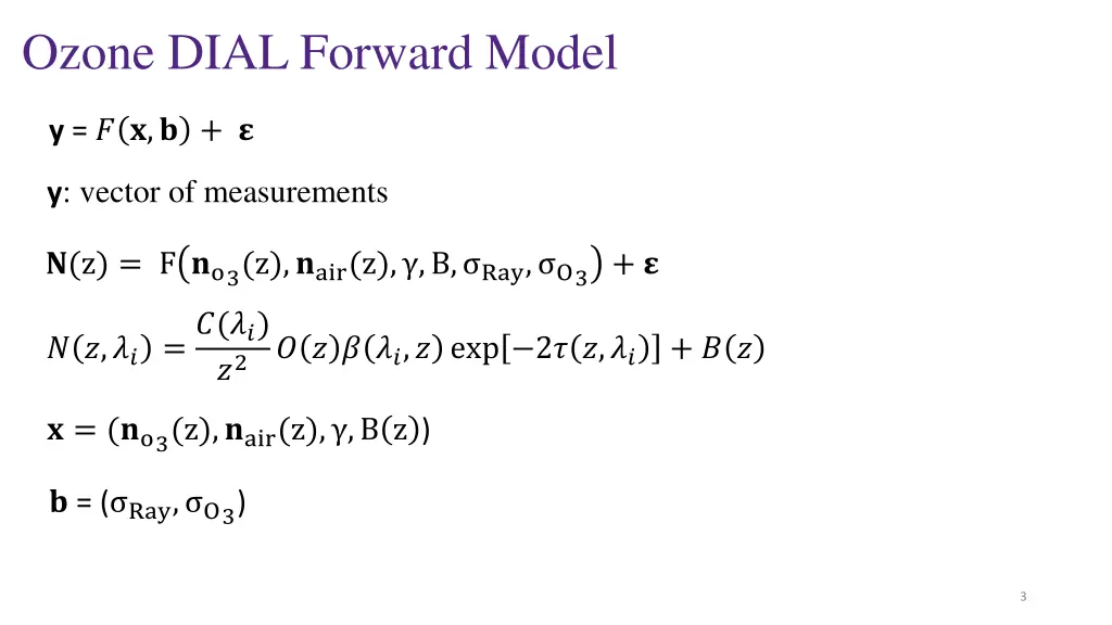 ozone dial forward model