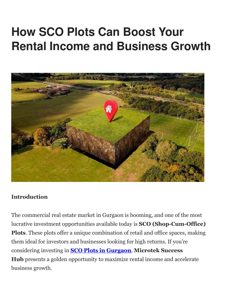 how sco plots can boost your rental income