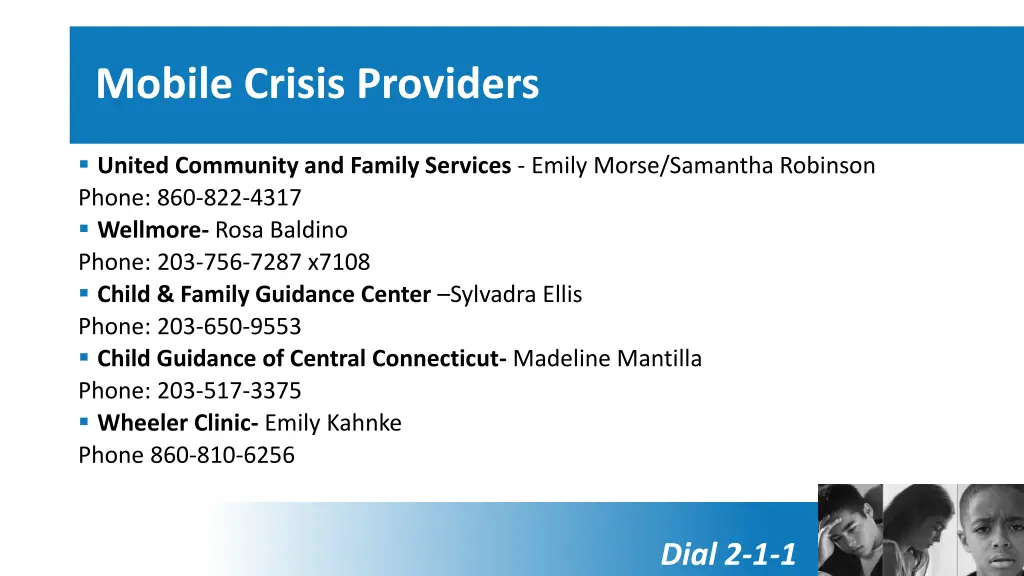mobile crisis providers