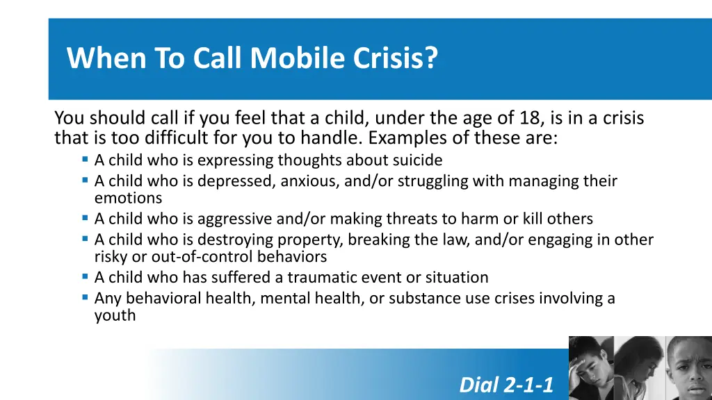 when to call mobile crisis