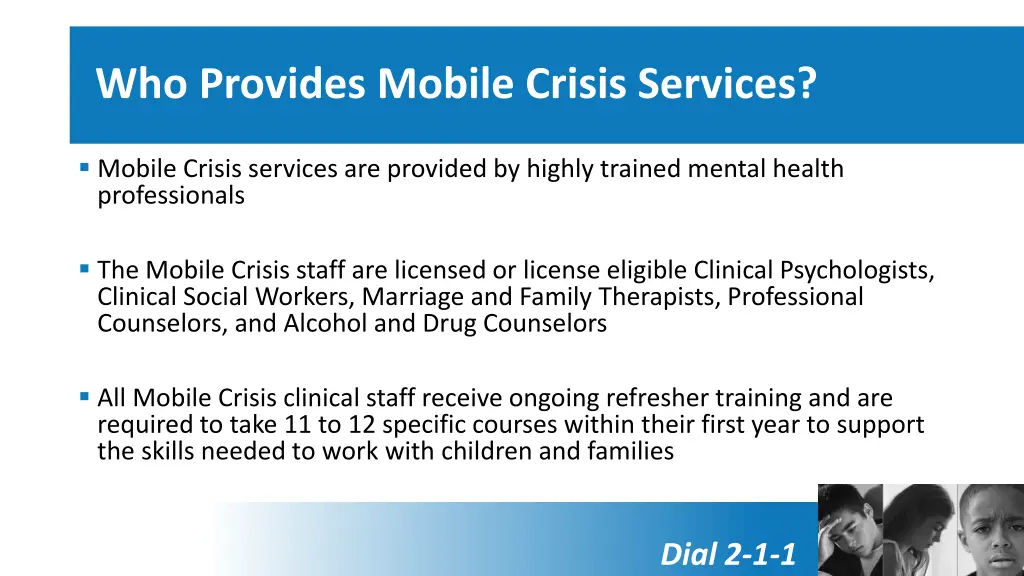 who provides mobile crisis services