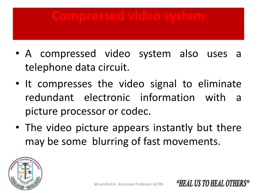 compressed video system