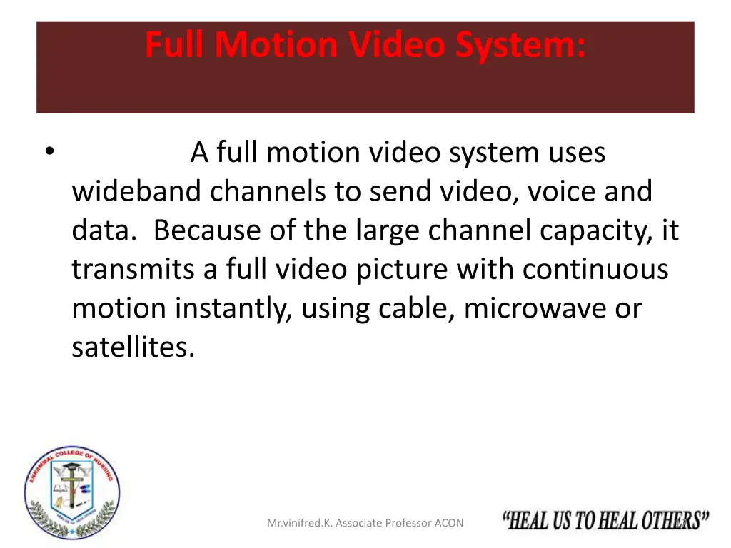 full motion video system