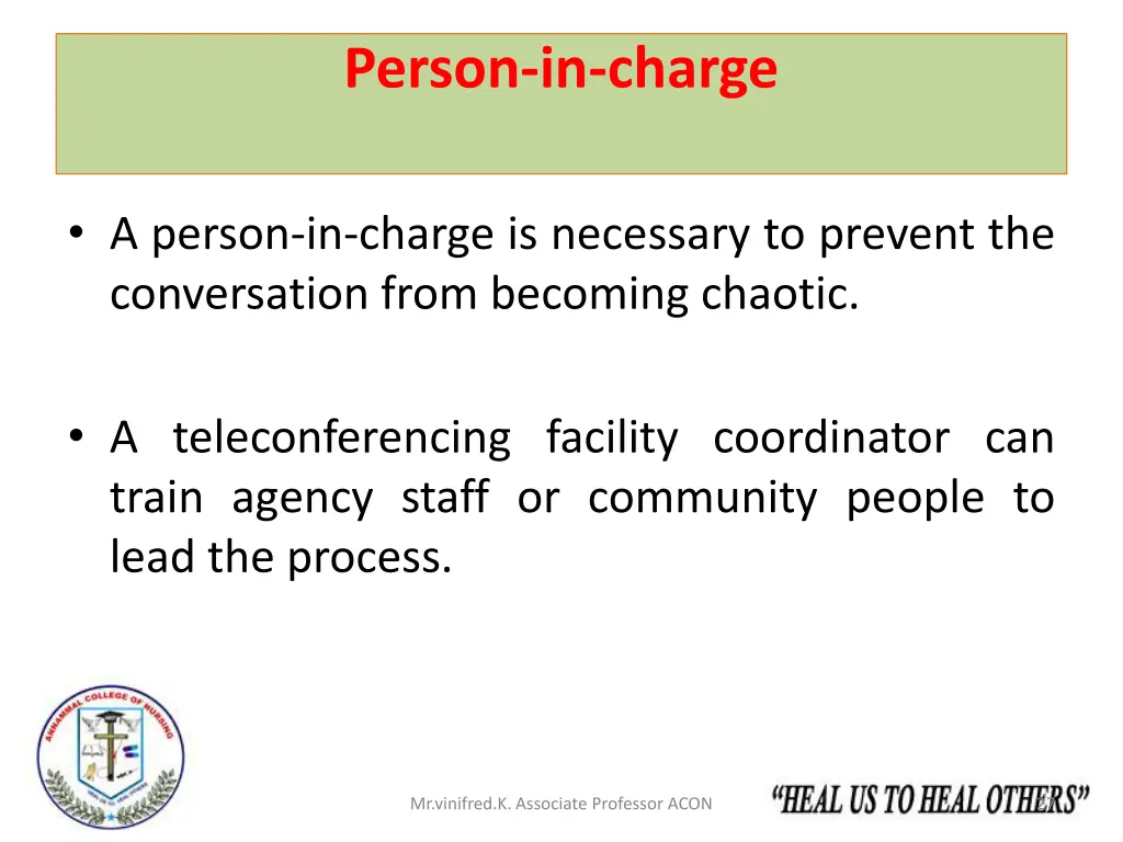 person in charge