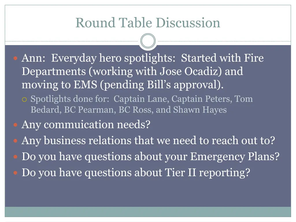 round table discussion