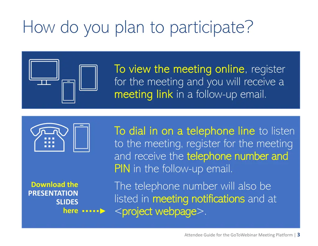 how do you plan to participate