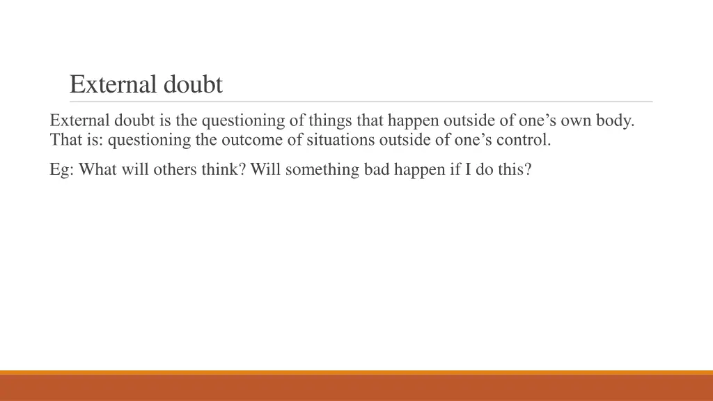 external doubt