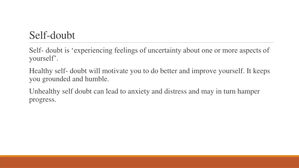 self doubt