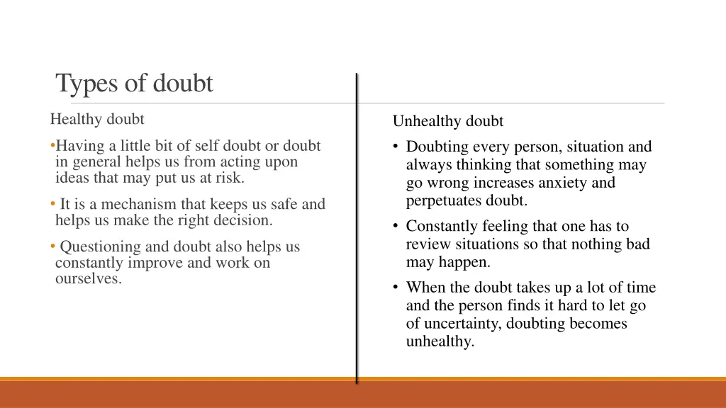 types of doubt