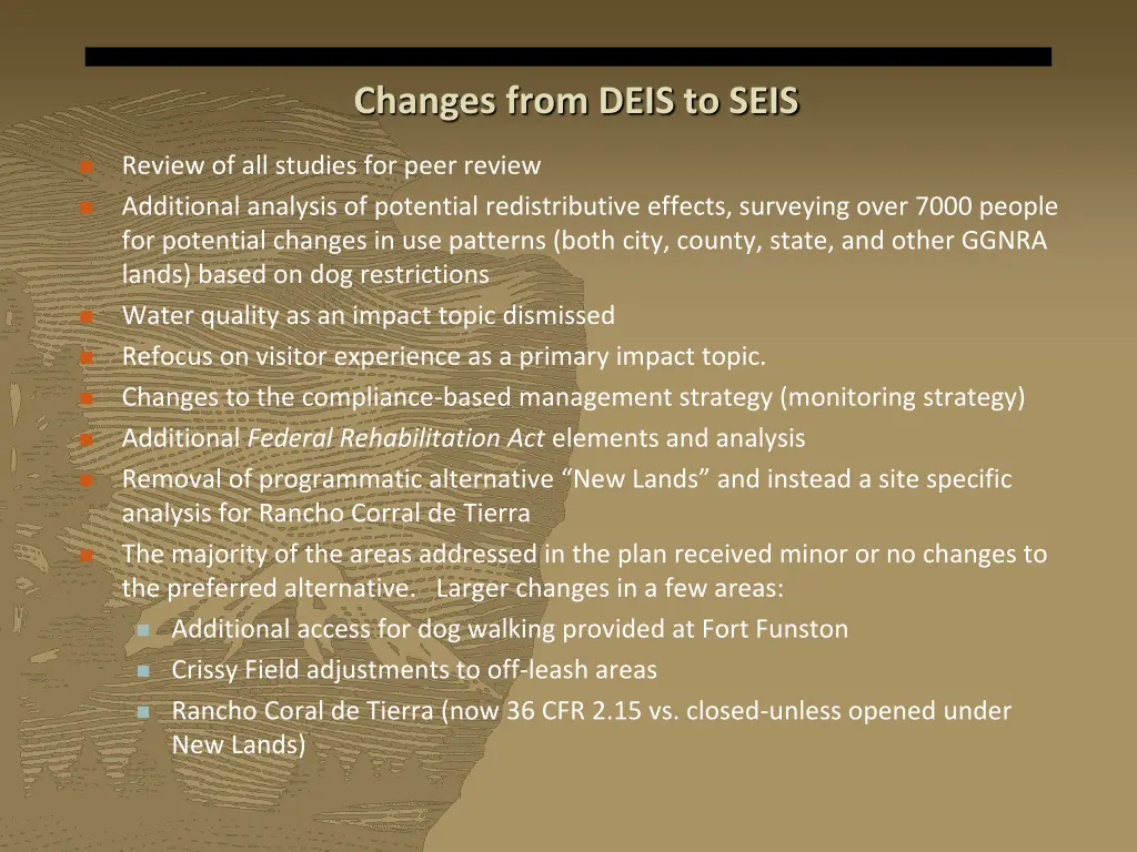 changes from deis to seis