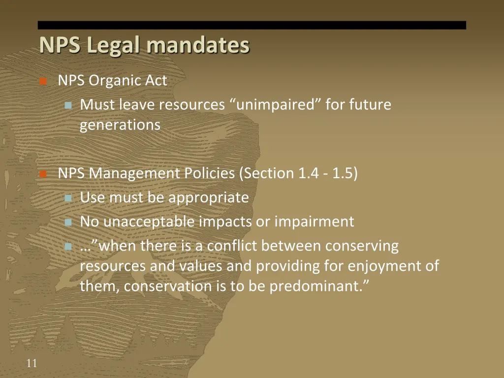 nps legal mandates