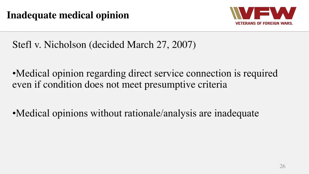 inadequate medical opinion