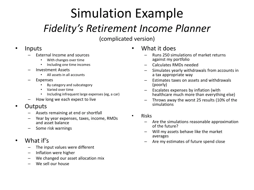 simulation example fidelity s retirement income