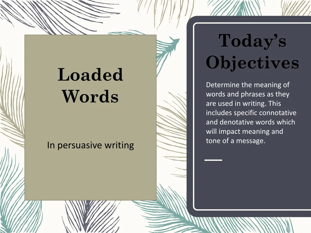 today s objectives