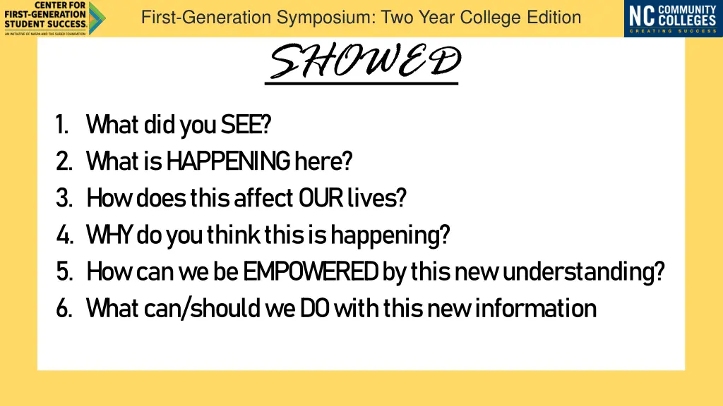 first generation symposium two year college 5