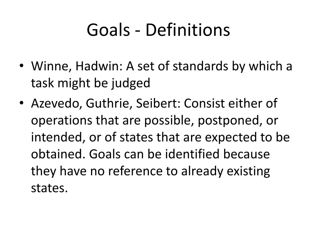 goals definitions 1