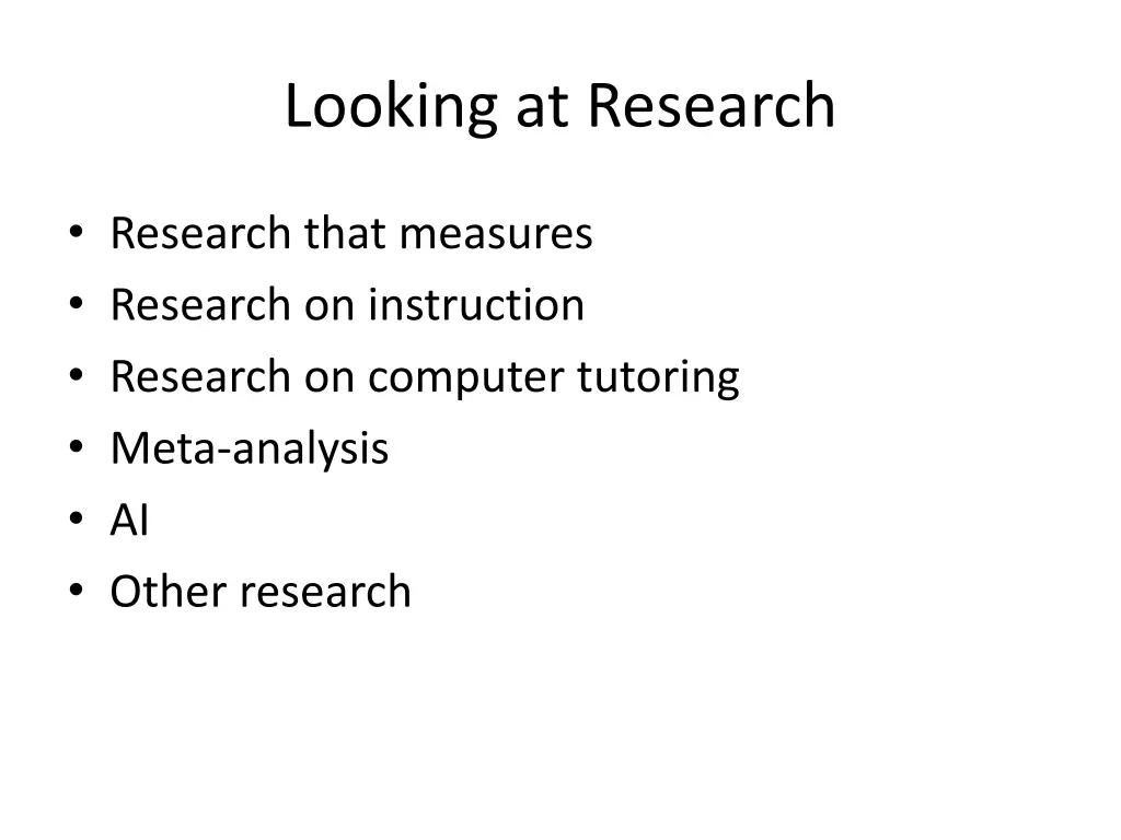 looking at research