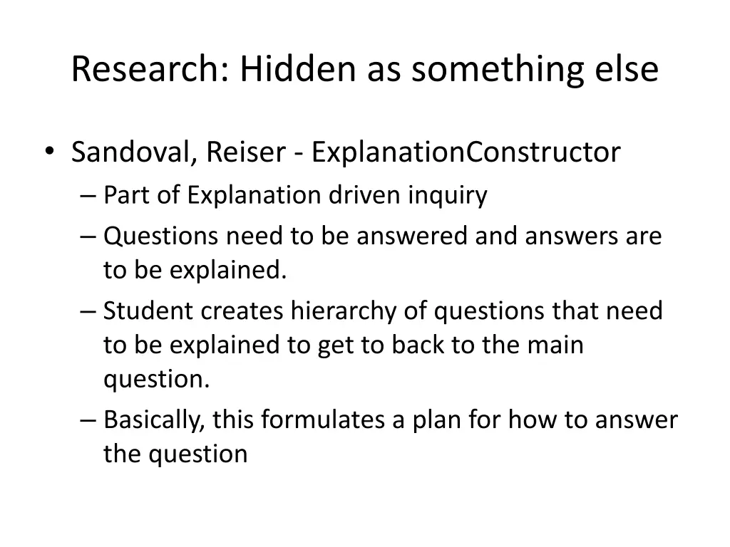 research hidden as something else