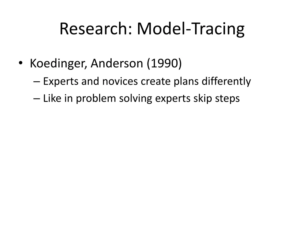 research model tracing