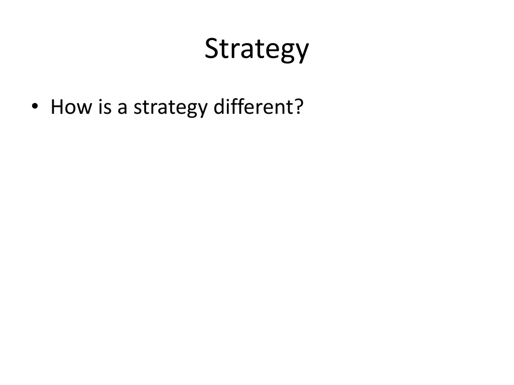 strategy