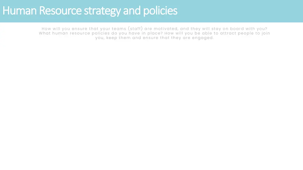human resource strategy and policies human