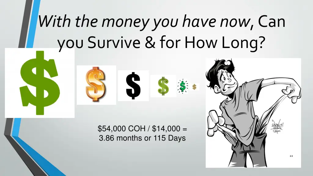 with the money you have now can you survive