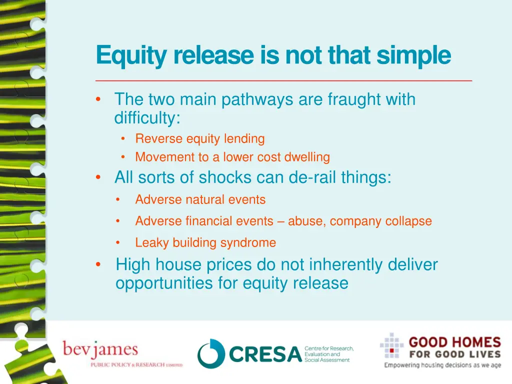 equity release is not that simple