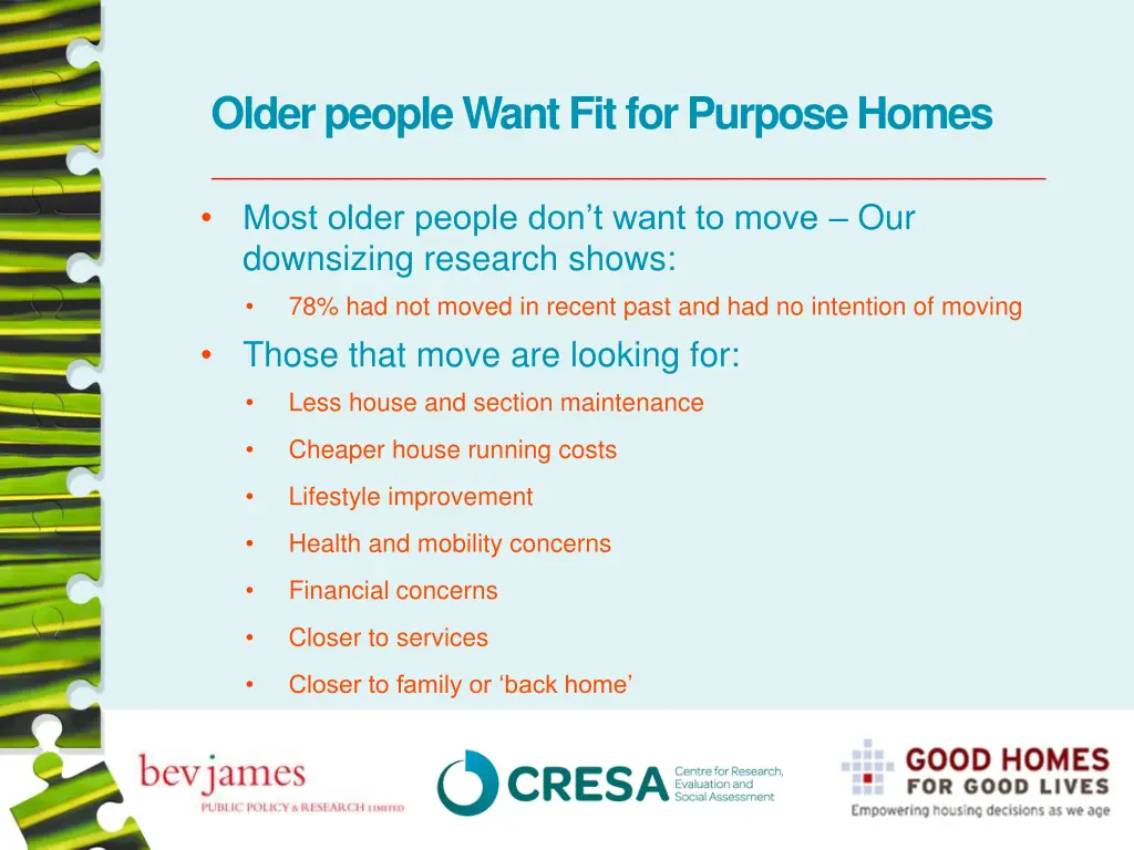 older people want fit for purpose homes
