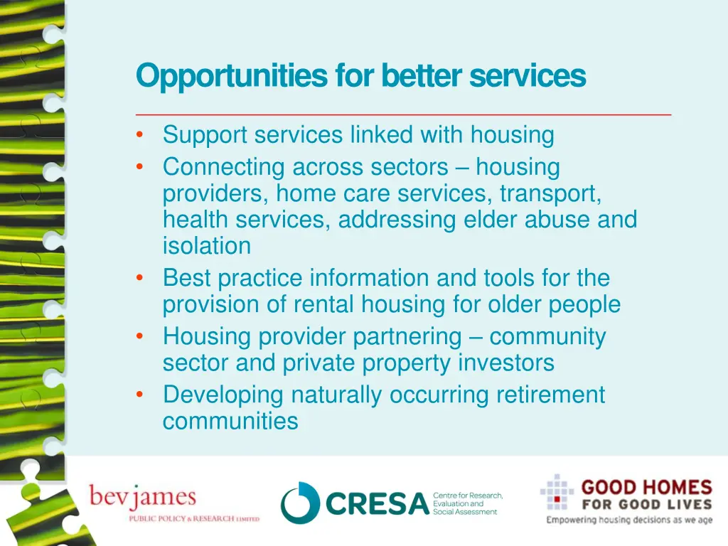 opportunities for better services