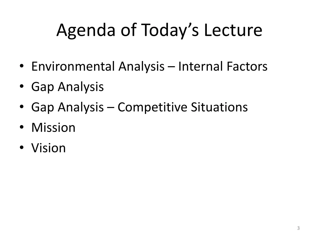 agenda of today s lecture