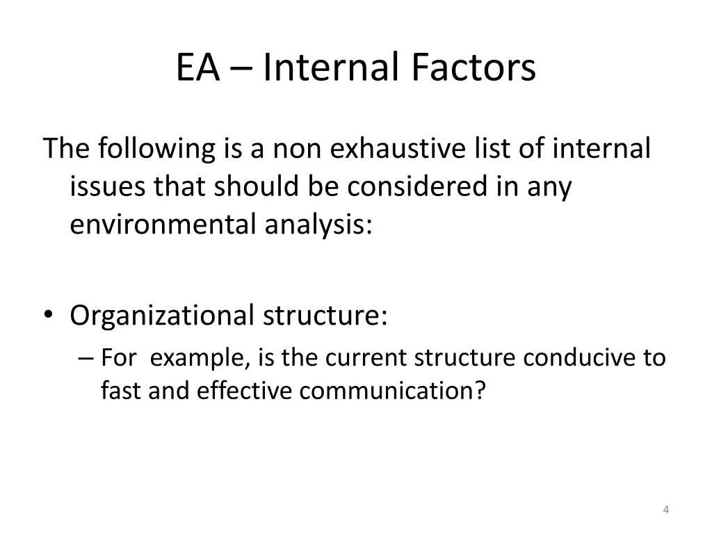 ea internal factors