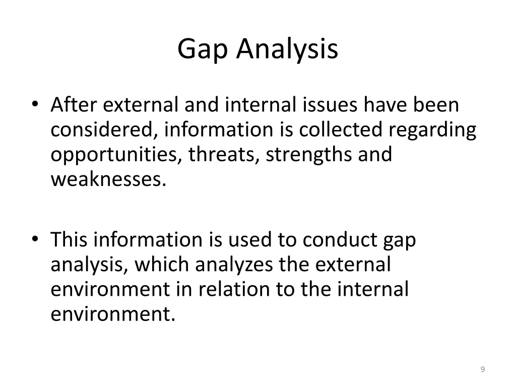 gap analysis