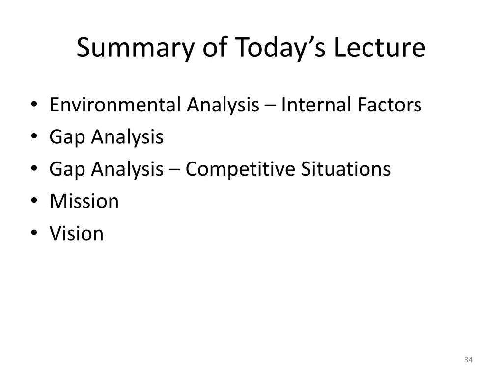 summary of today s lecture
