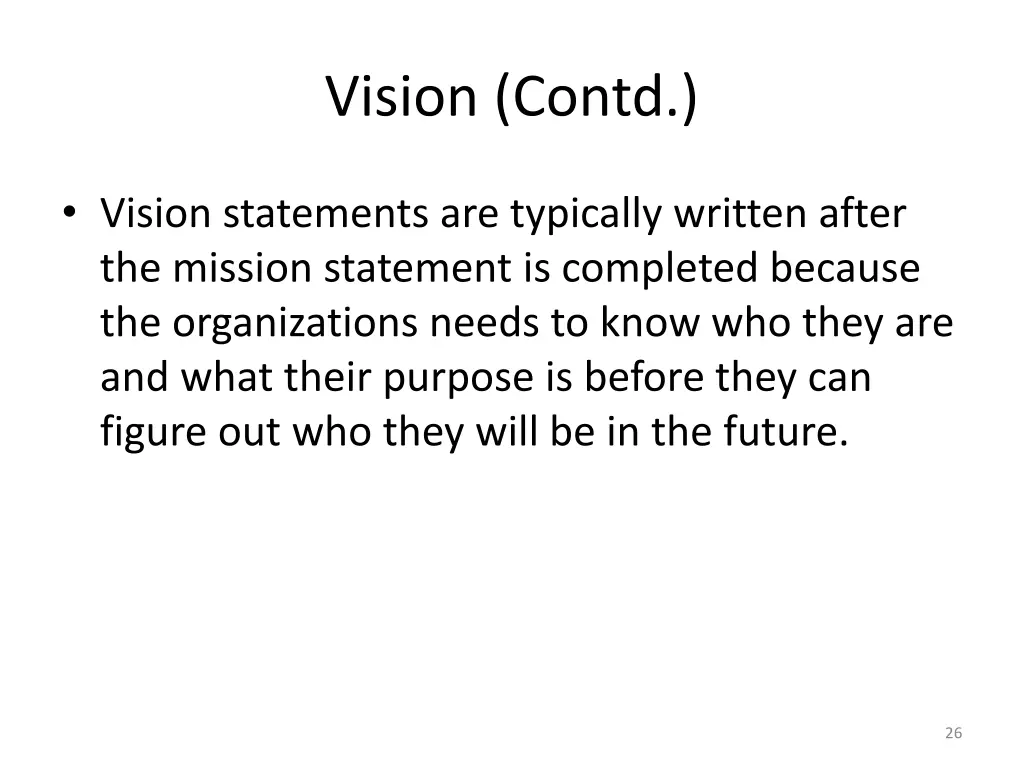 vision contd