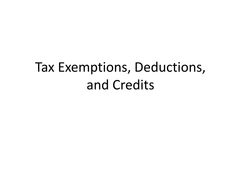 tax exemptions deductions and credits