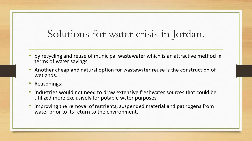 solutions for water crisis in jordan