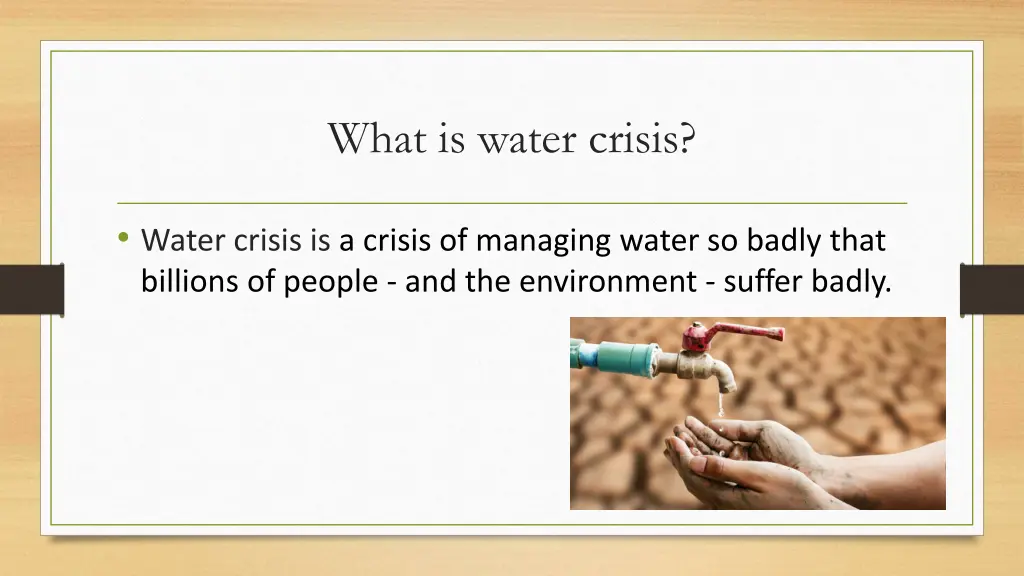 what is water crisis
