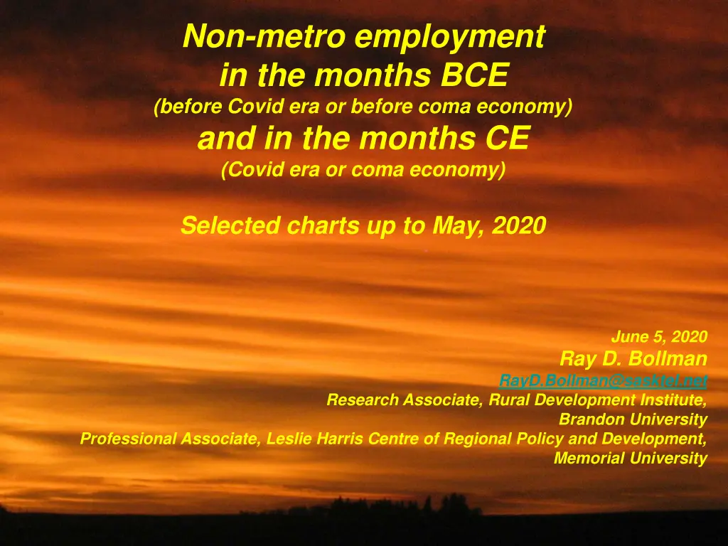 non metro employment in the months bce before 1