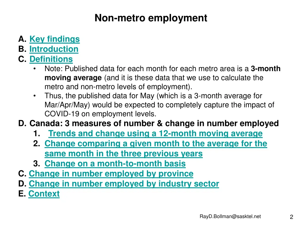 non metro employment
