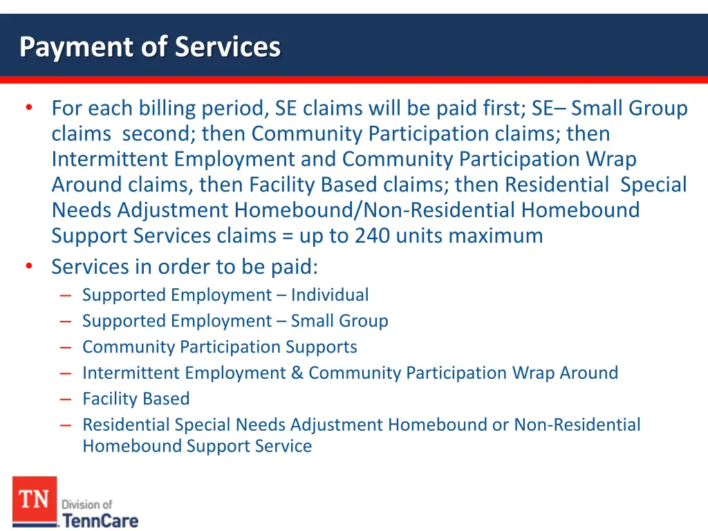 payment of services